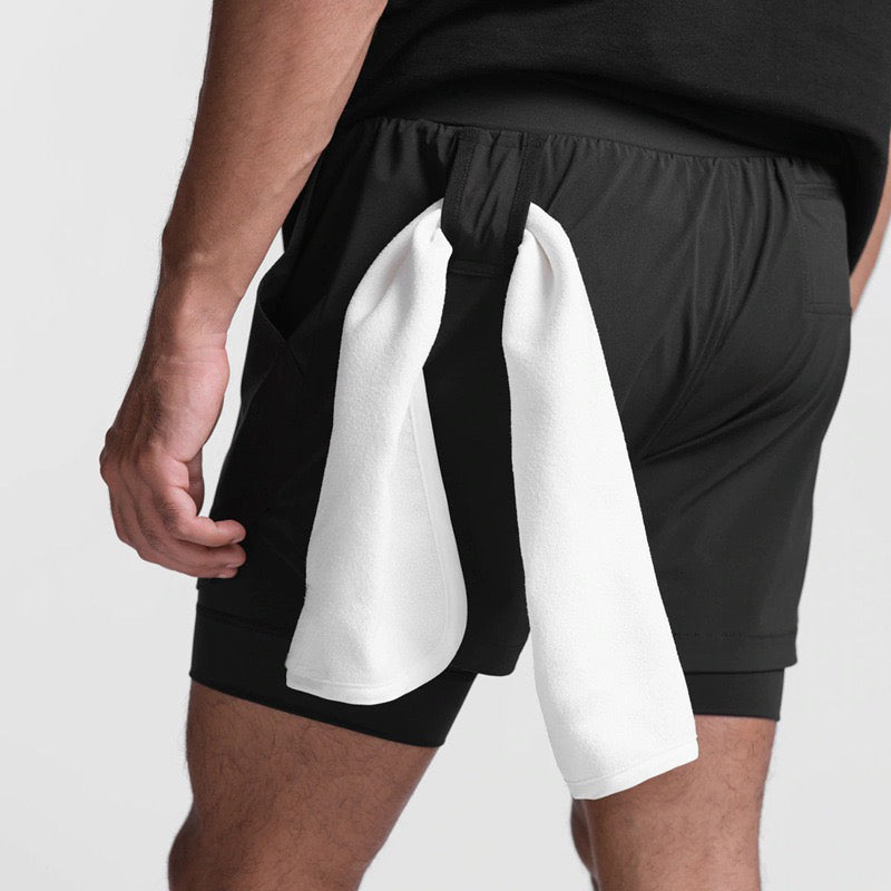 Korte sportbroek heren 2-in-1