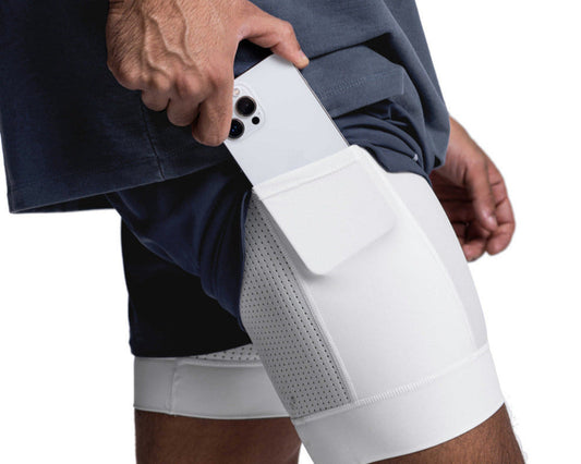 Korte sportbroek heren 2-in-1