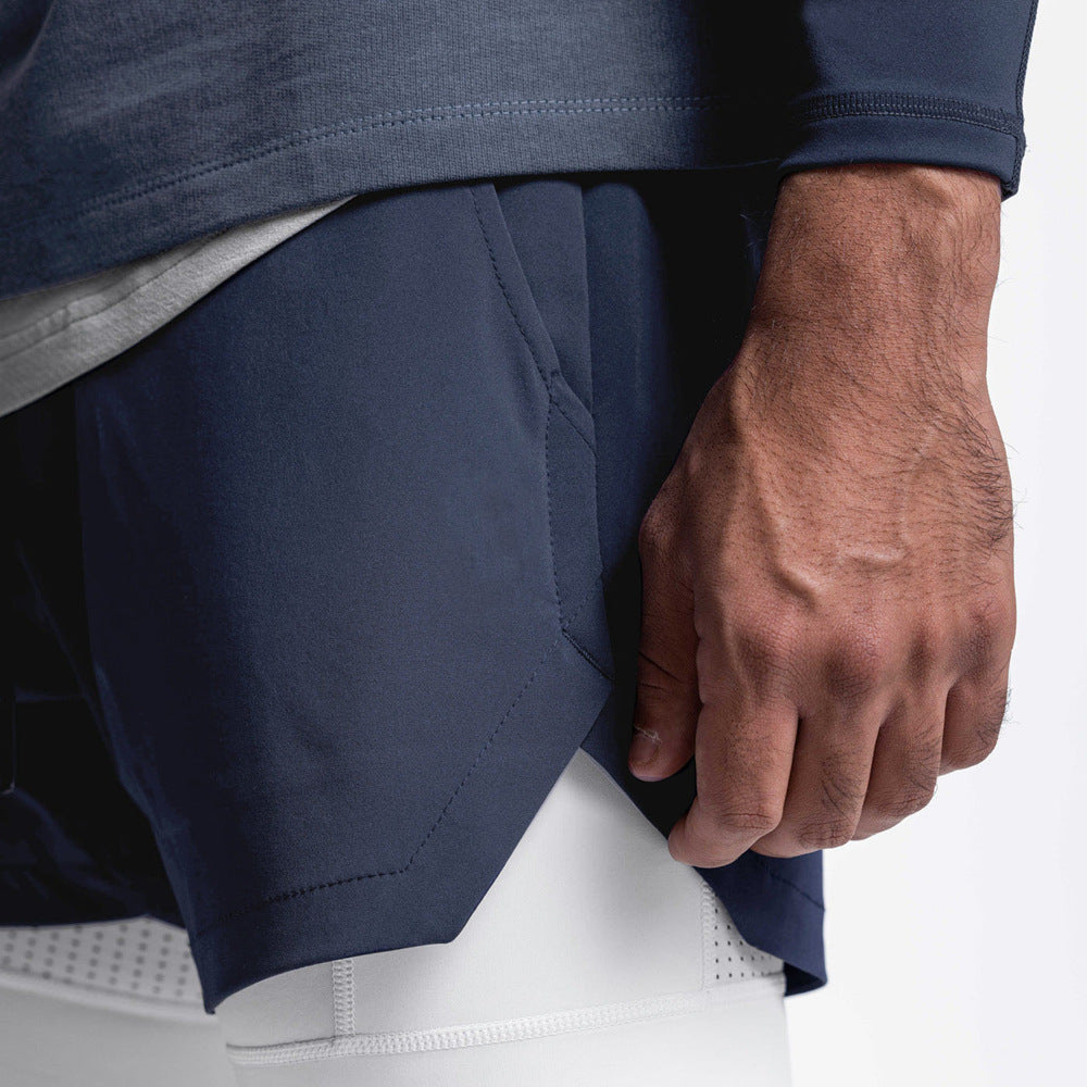 Korte sportbroek heren 2-in-1