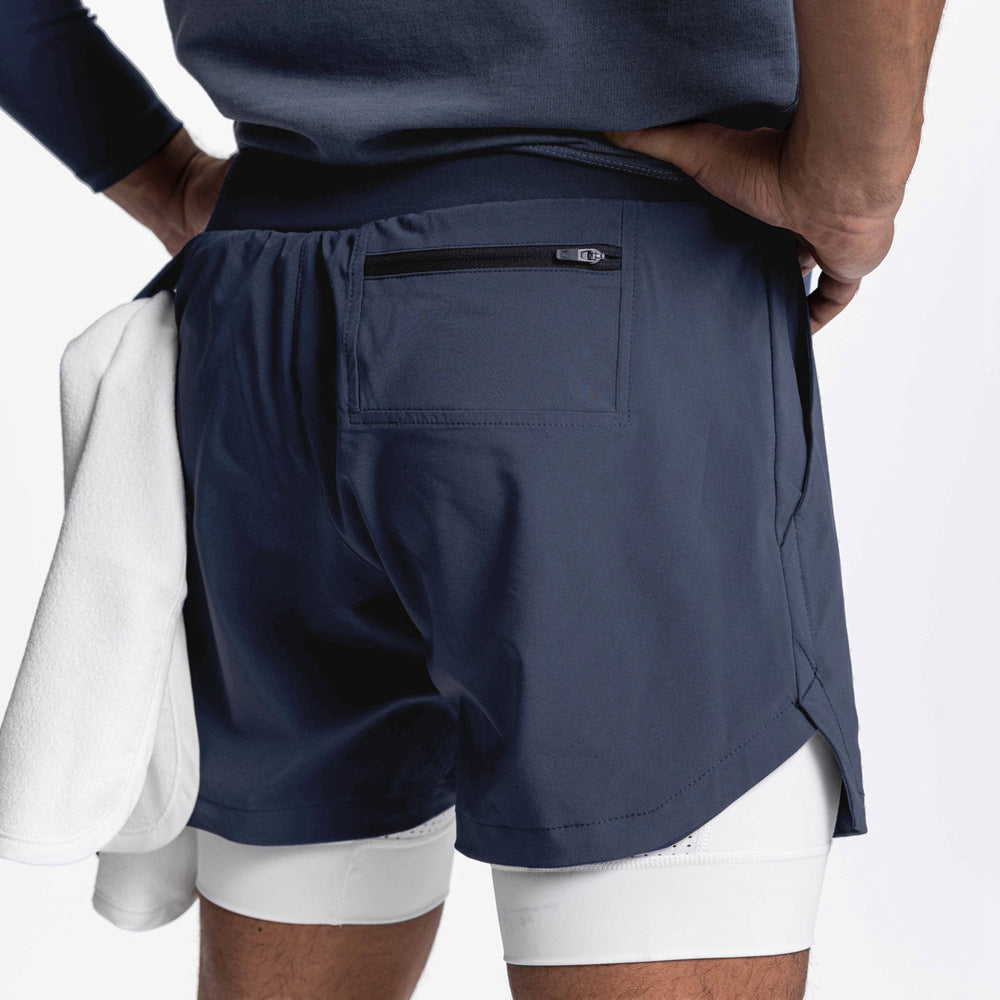 Korte sportbroek heren 2-in-1